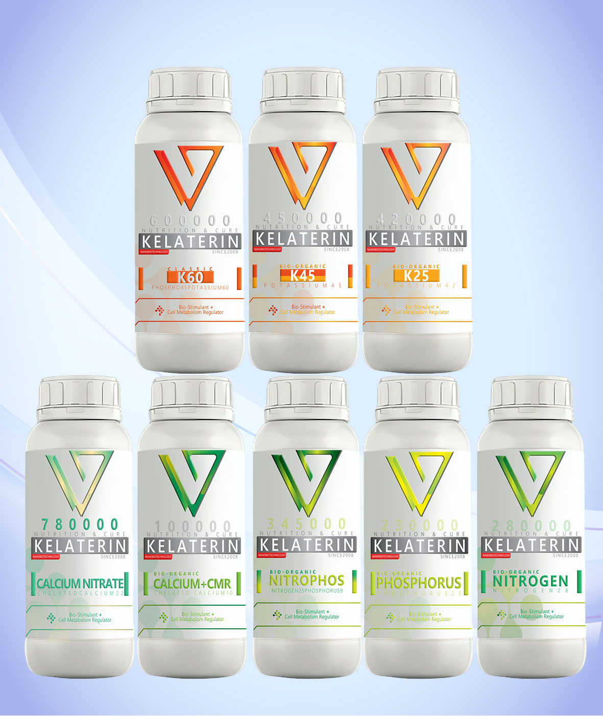 عناصر ماکرو کیلیترین - نیتروژن - فسفر - پتاسیم ۲۵٪ - پتاسیم ۴۵٪ - پتاسیم ۶۰٪ - نیتروفوس - کلسیم - کلسیم نیترات 